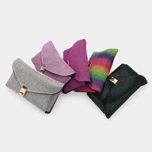 Rhinestone Bling Studded Envelop Belt Bag Crossbody Bag